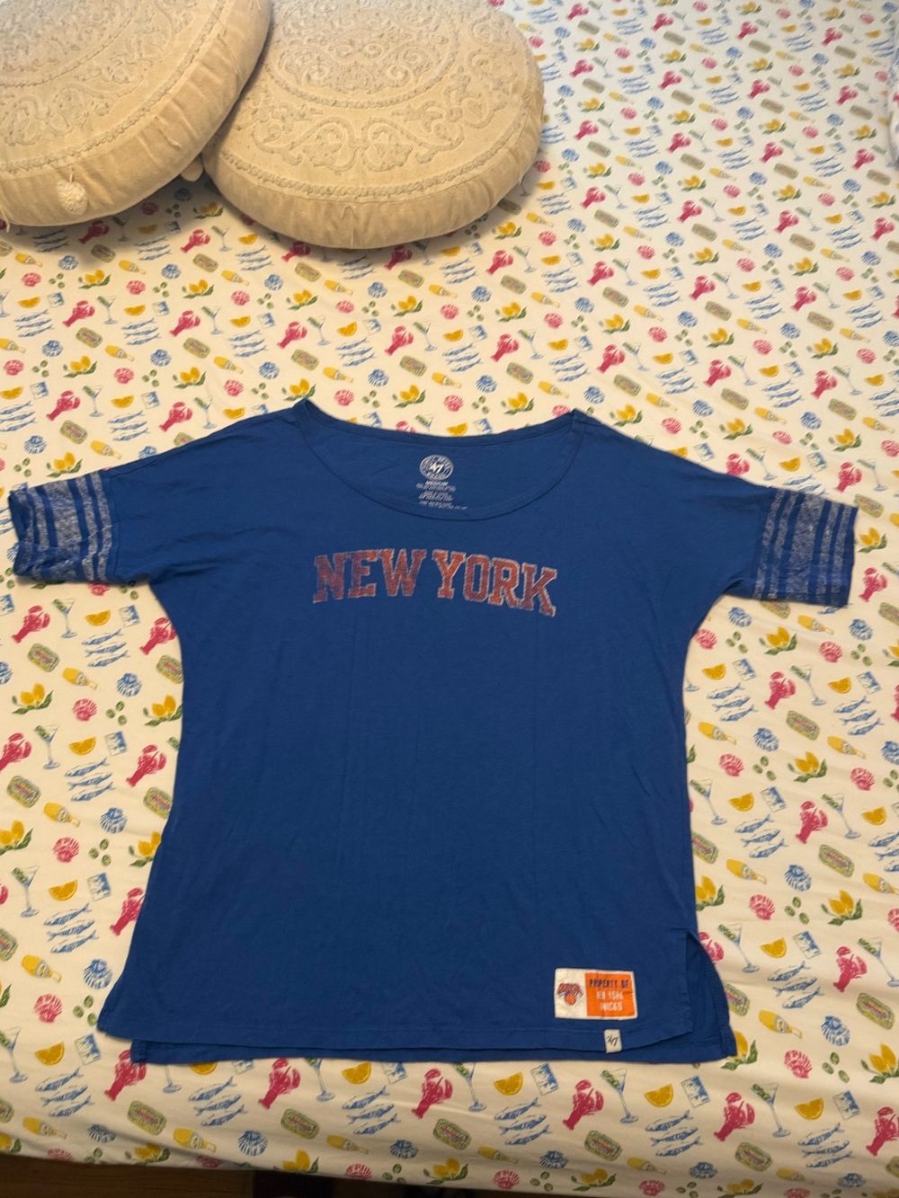 47 Brand Blue 'New York Knicks' Short Sleeve Tee Women’s Size M